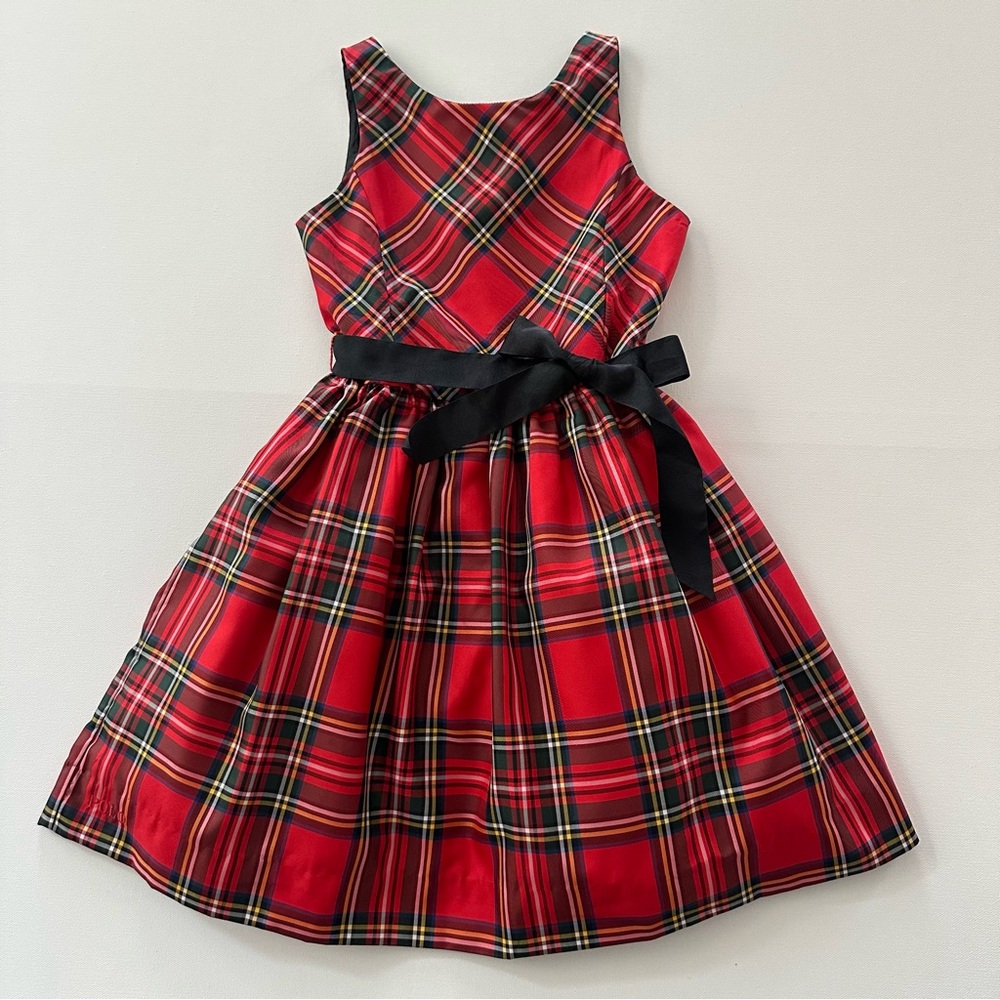 Polo Ralph Lauren Girls 6X Red Plaid Dress Belted Holiday Christmas